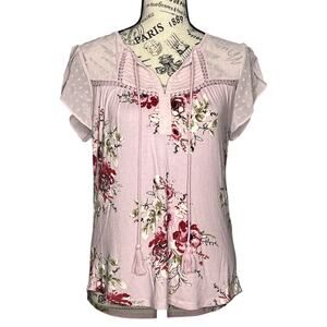 Daniel Rainn (PXS) Jarra Flutter Sleeve Tassel Knit Top  Stitch Fix Sheer Detail